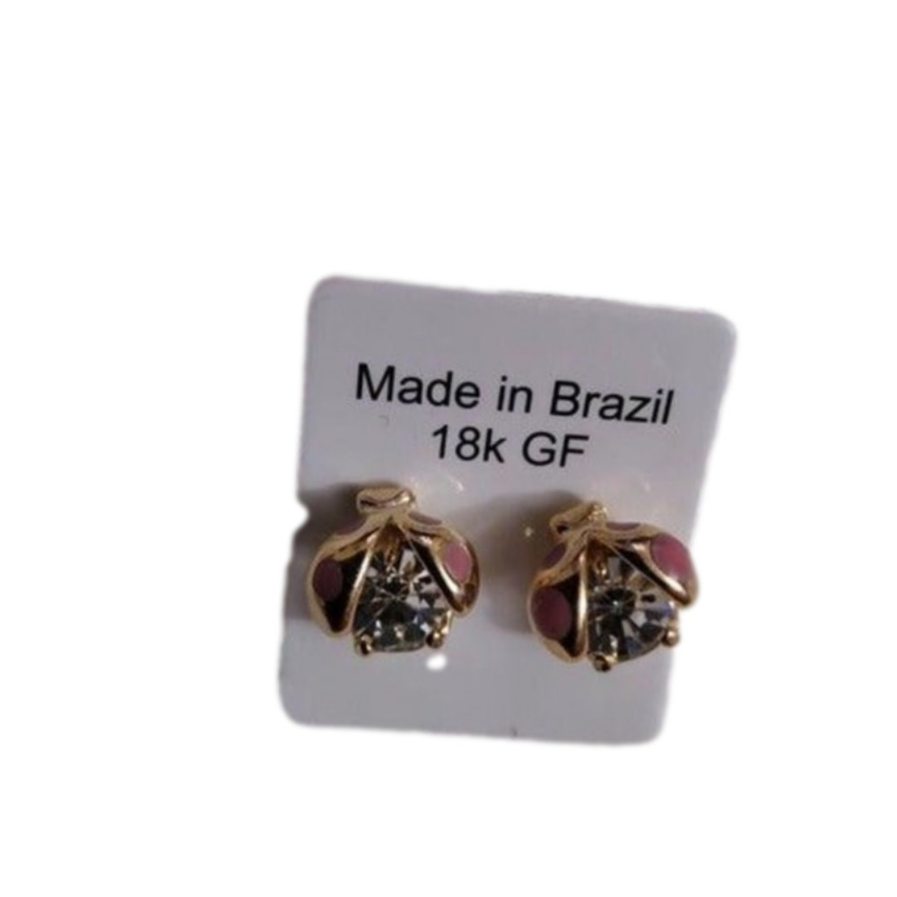 18K Gold Filled Ladybug Earrings